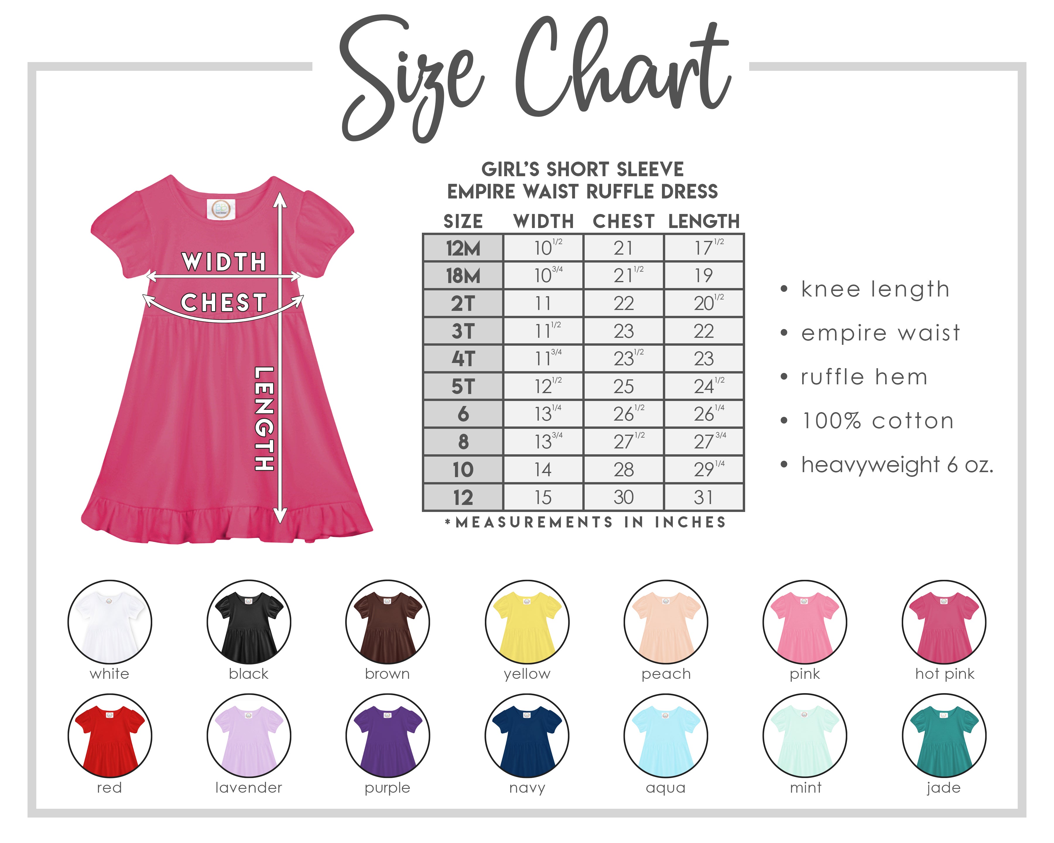 Short Sleeve Ruffle Dress TODDLER SIZES (additional colors available)