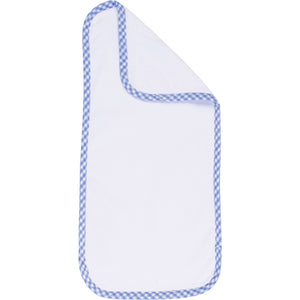 Blue Gingham Trim Burp Cloth