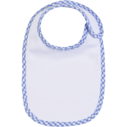 Blue Gingham Trim Bib