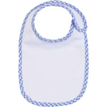 Load image into Gallery viewer, Blue Gingham Trim Bib
