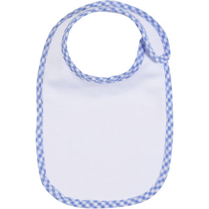 Blue Gingham Trim Bib