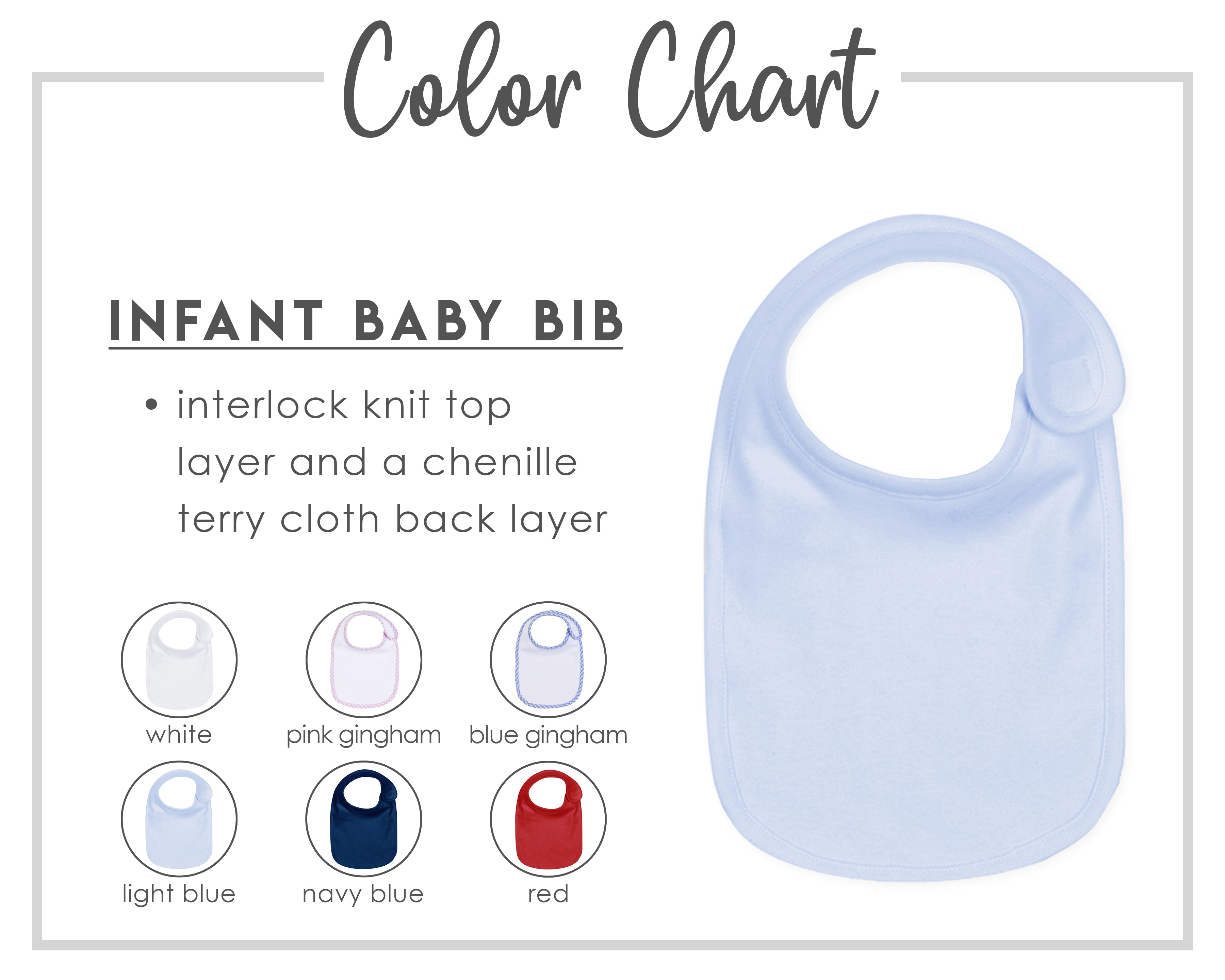 Blue Gingham Trim Bib