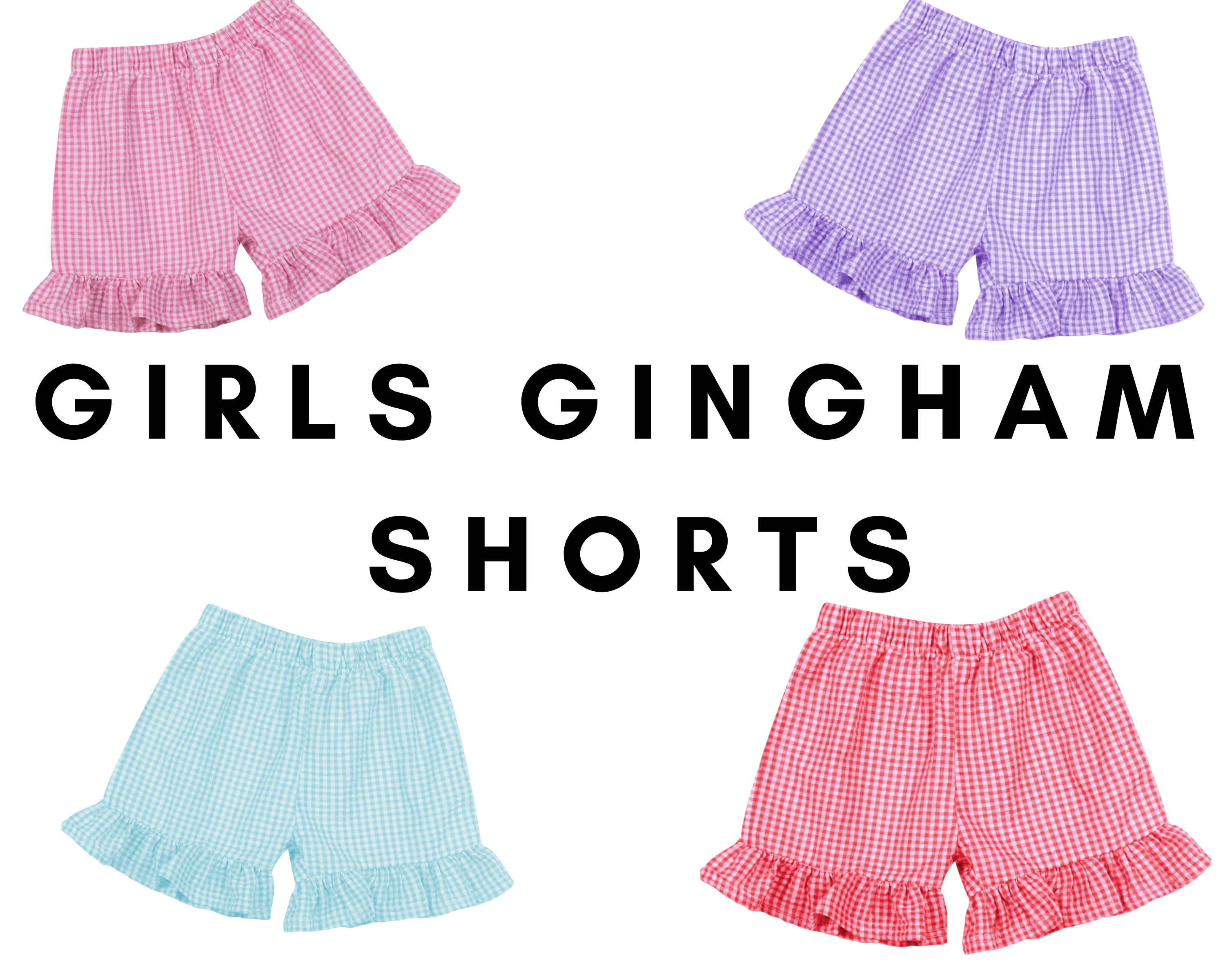 Girls Gingham Ruffle Shorts