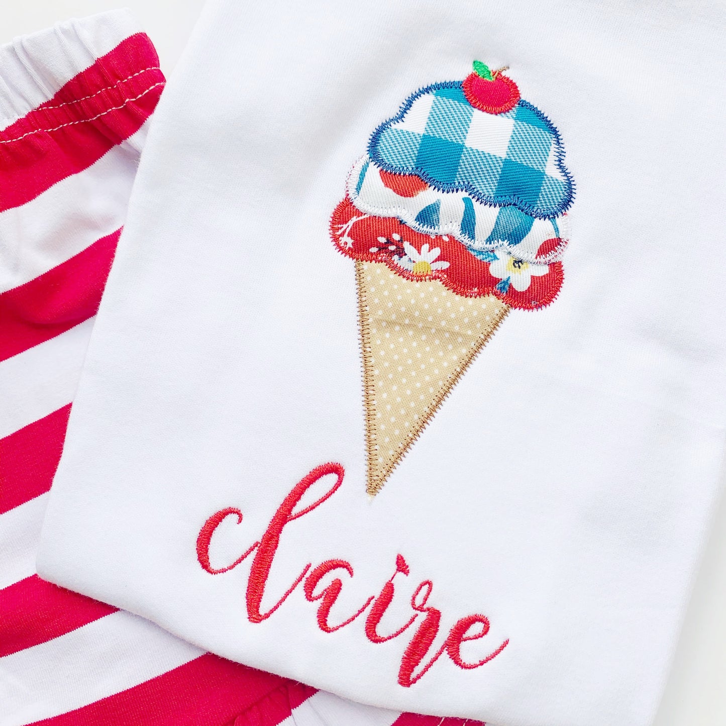 Girls Patriotic Ice Cream Outfit