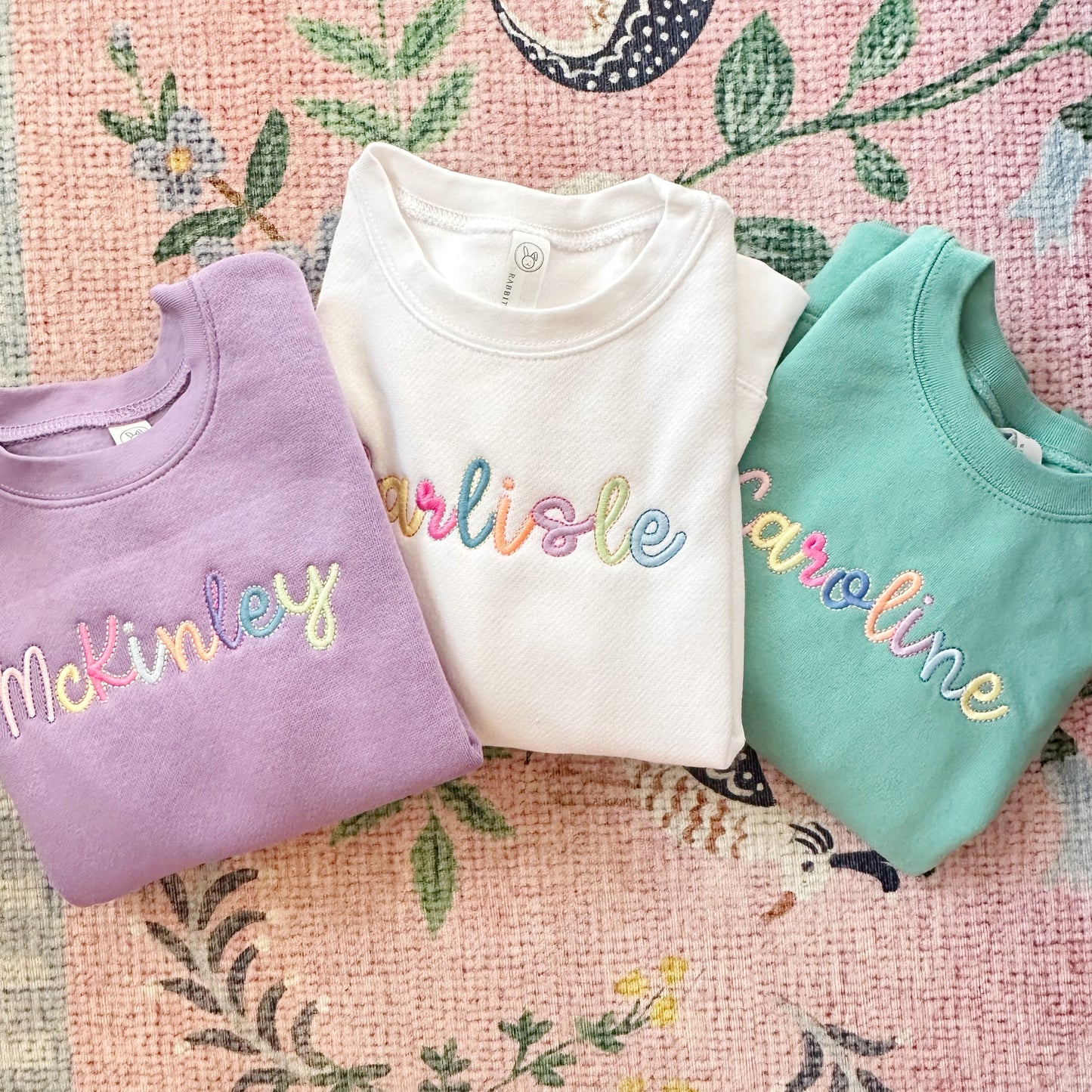 Girls Rainbow Script Sweatshirt