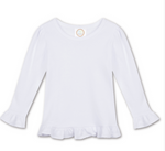 Load image into Gallery viewer, Girls Blank Long Sleeve Ruffle Tee
