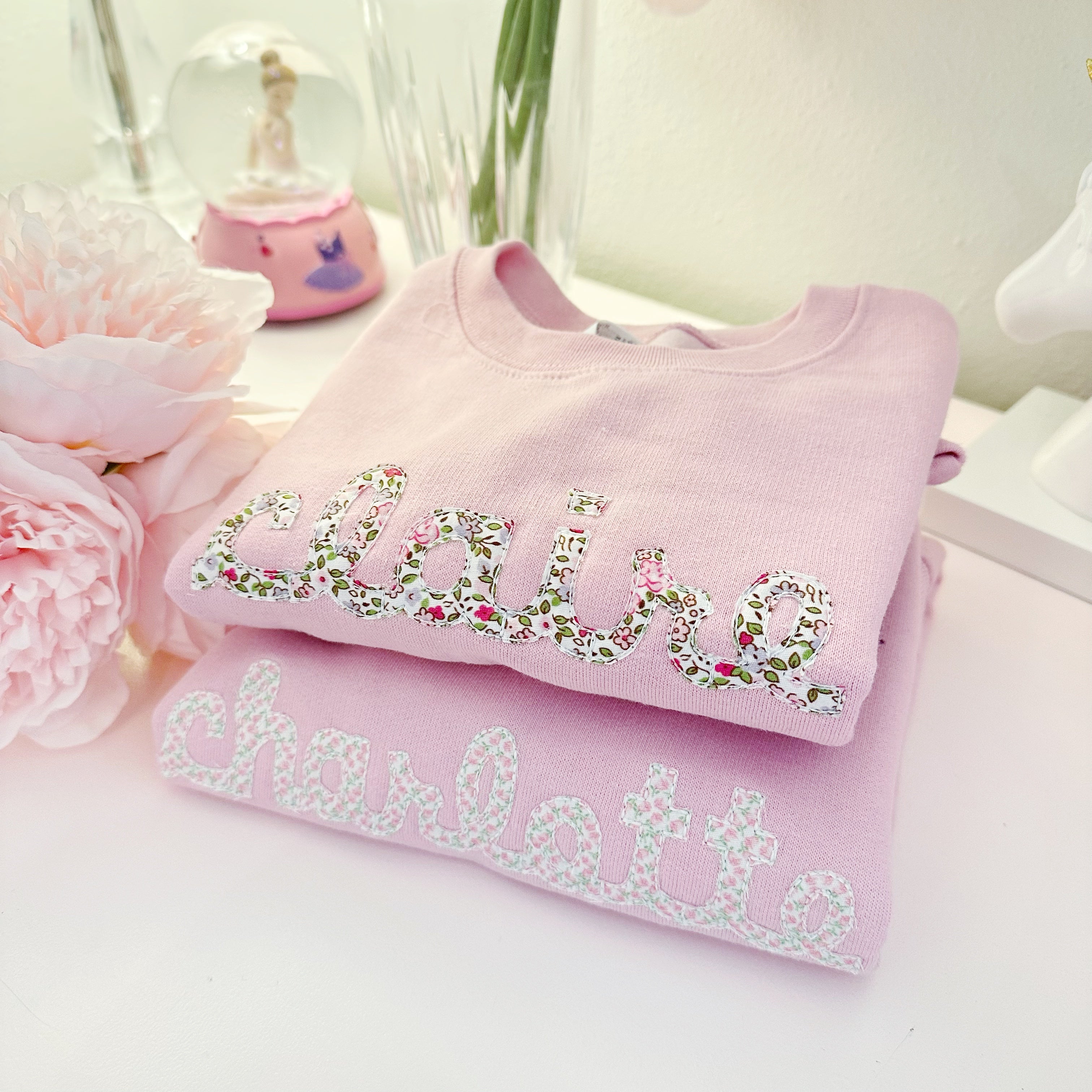 Girls Applique Script Name Sweatshirt