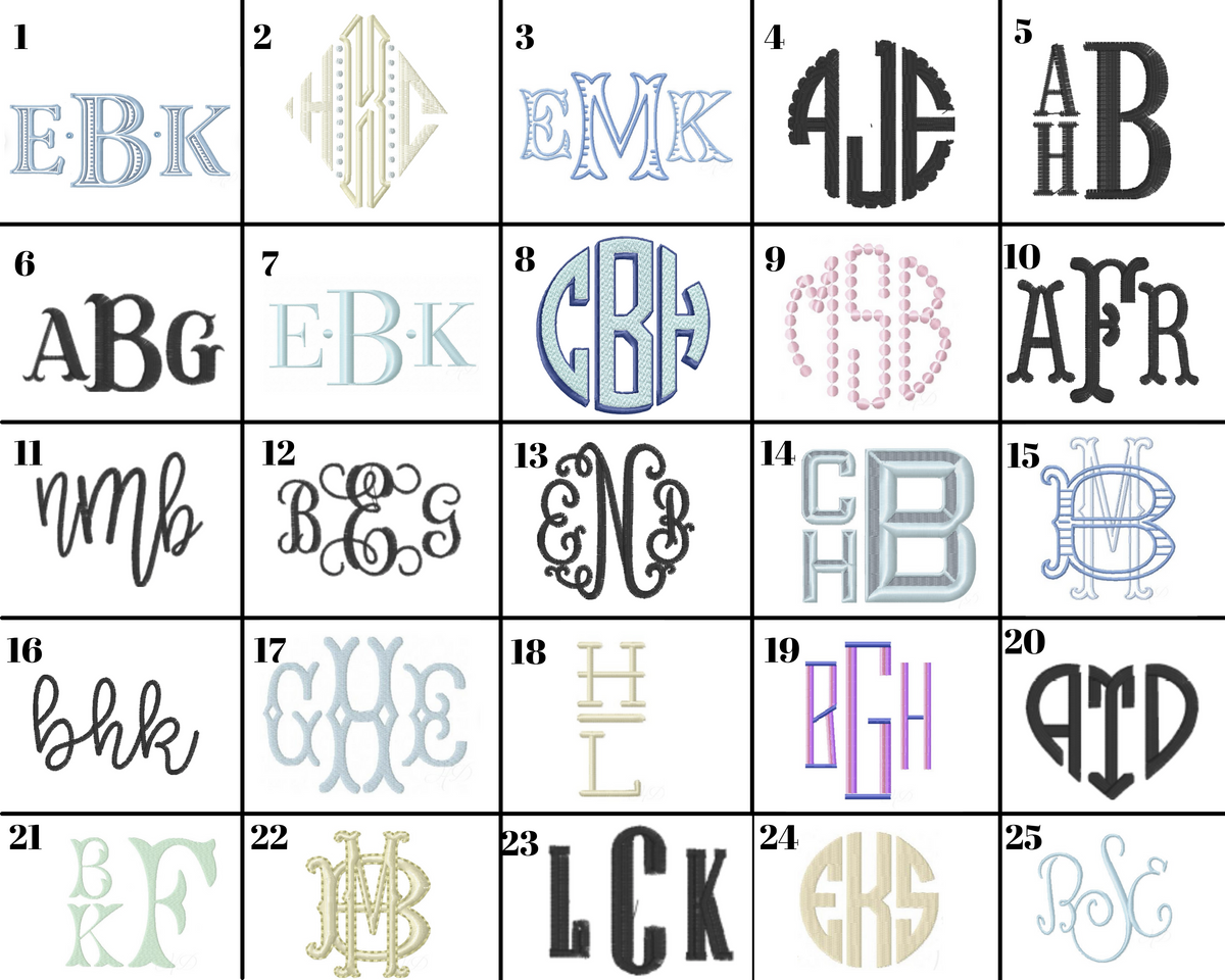 Monogram Native Style Monogram Styles – Caroline Claire Monograms LLC
