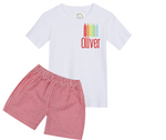 Load image into Gallery viewer, Boys Back to School Shirt + Shorts Set
