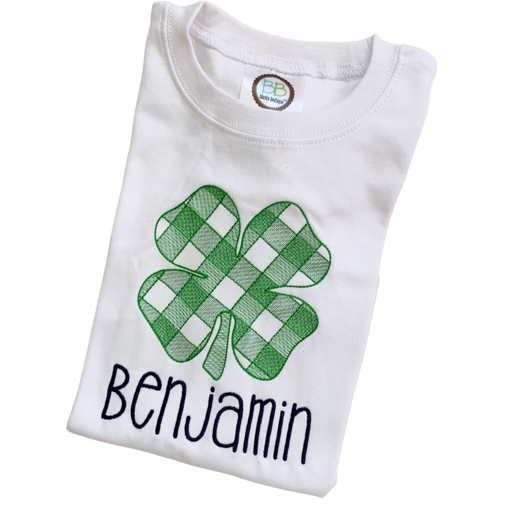 Boys Gingham Shamrock Shirt