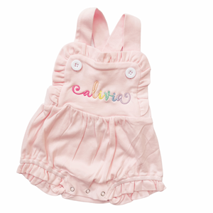 Girls Pink Knit Sunsuit