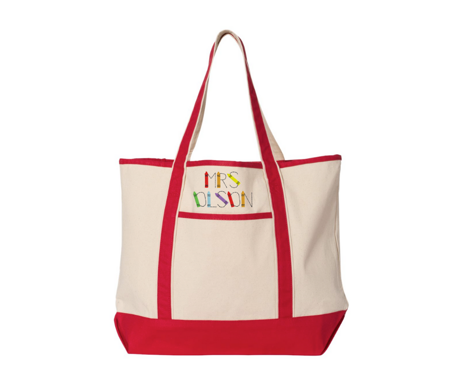 Personalized Teacher Tote