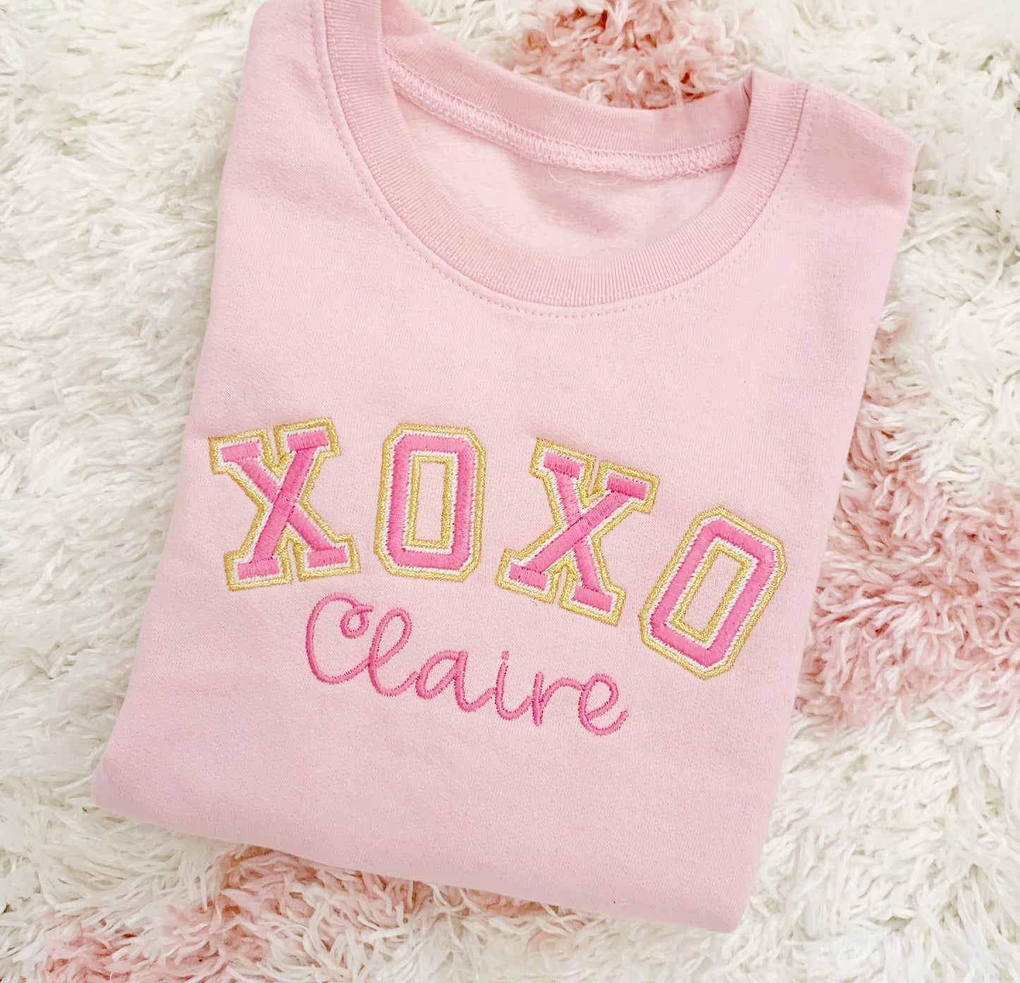 Valentines Day Varsity Chenille Patch Sweatshirt for Girls, Toddler Girls 