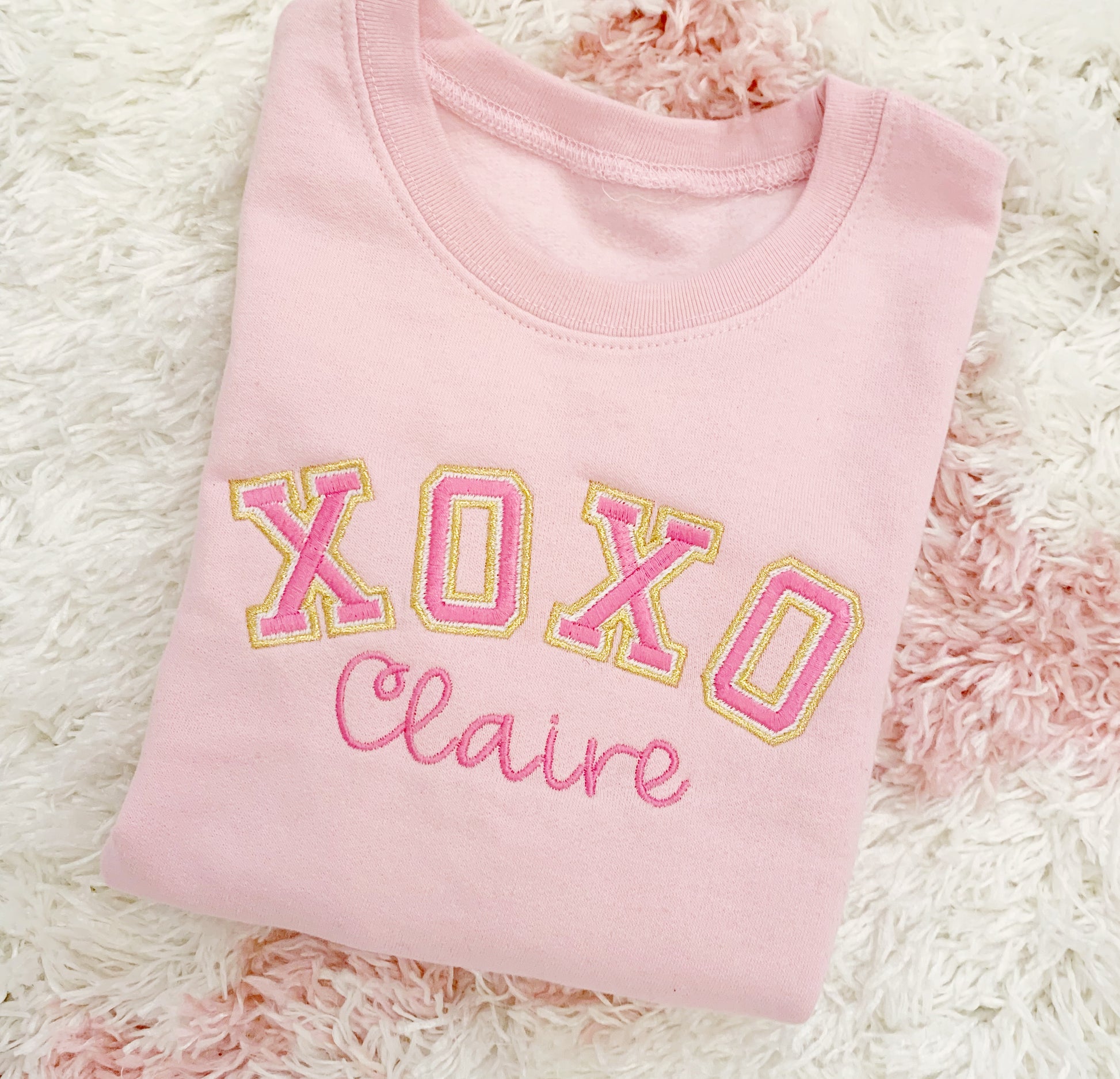 Valentines Day Varsity Chenille Patch Sweatshirt for Girls, Toddler Girls 