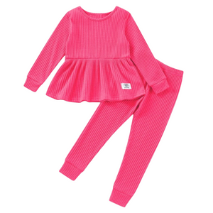 Bright Pink Peplum Set