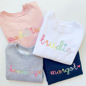 Girls Personalized Rainbow Name Sweatshirt