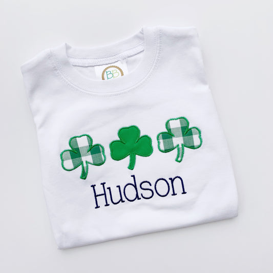 Boys Gingham Shamrock Trio Shirt