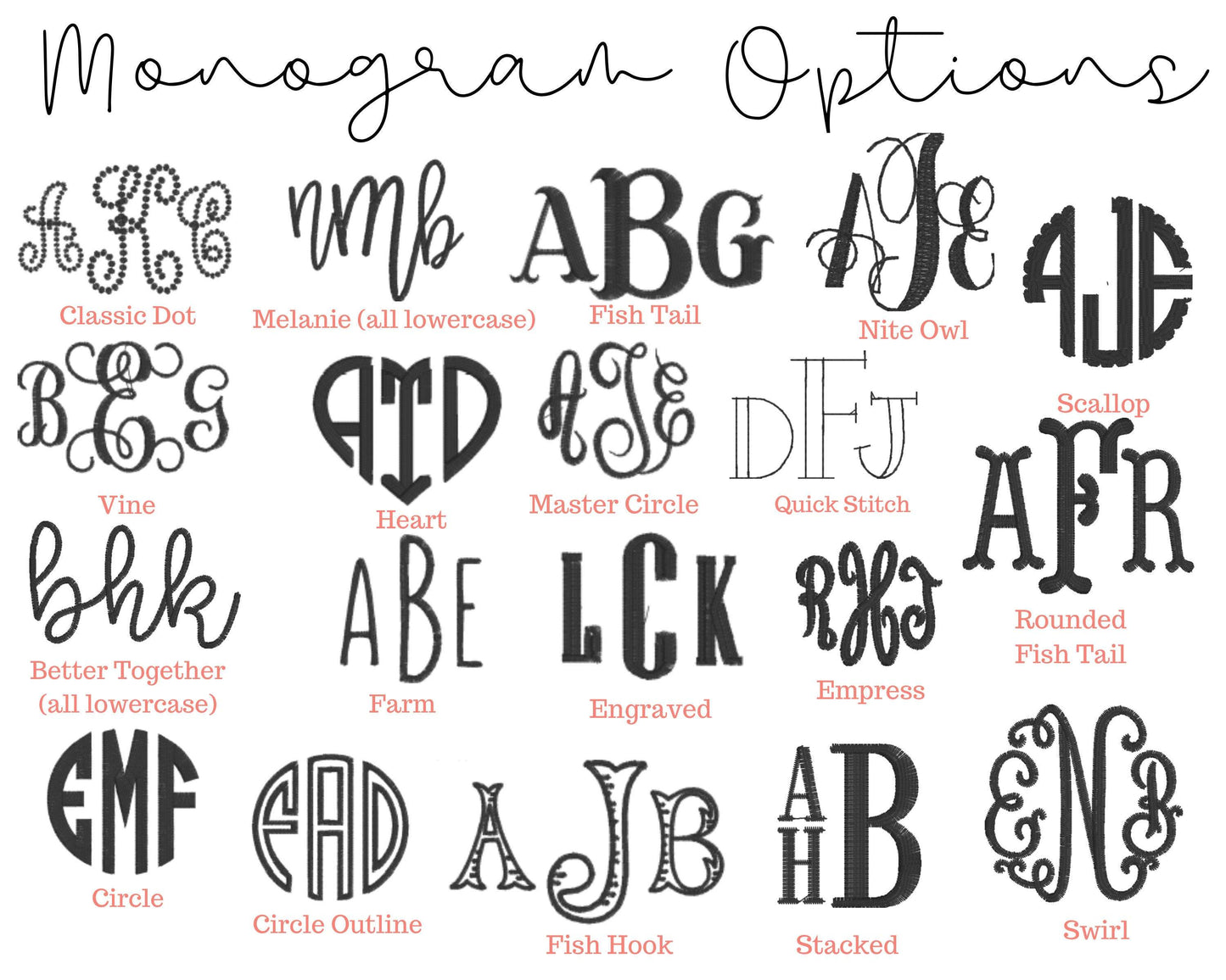 Monogram options for seersucker hat