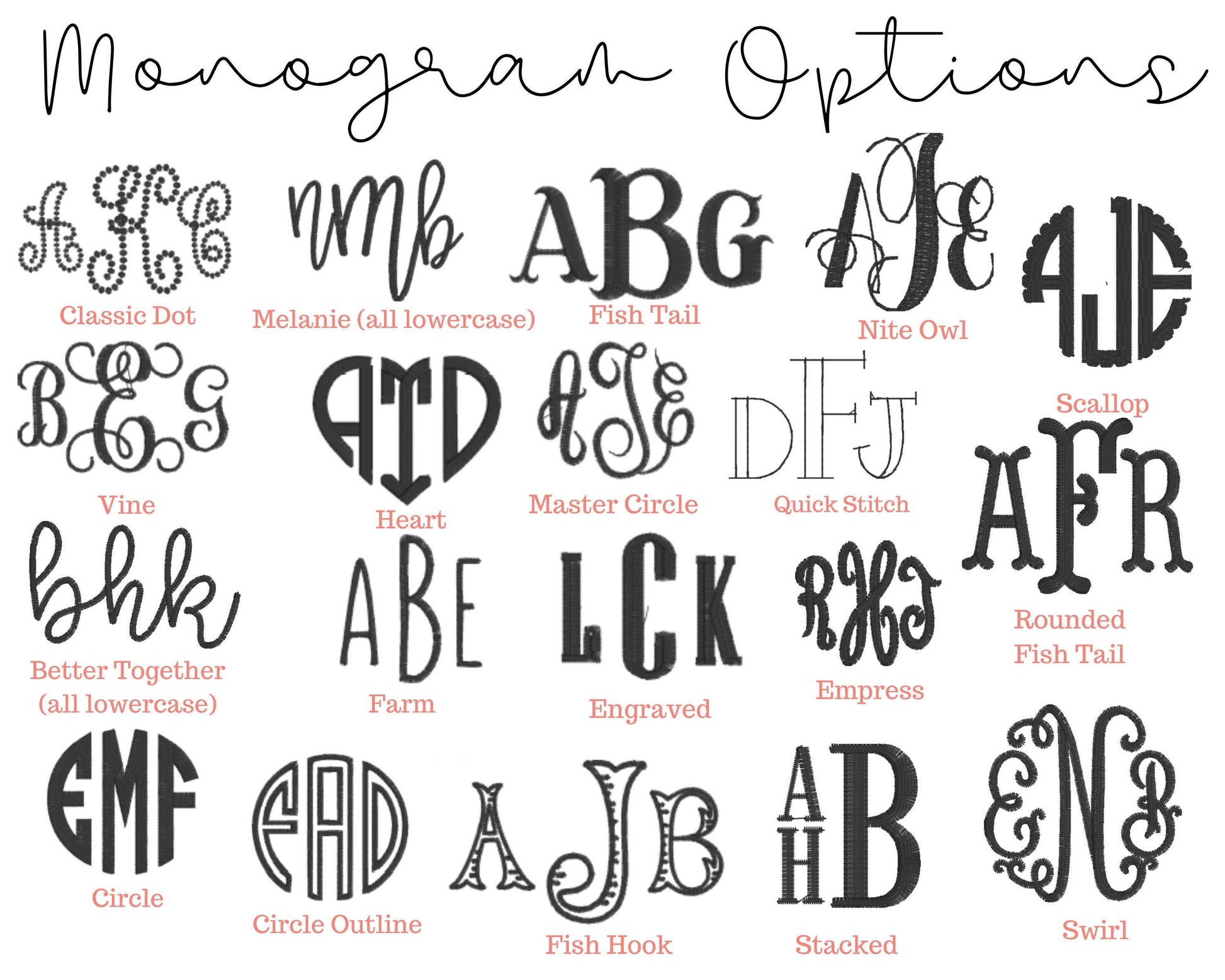 Monogram options for seersucker hat