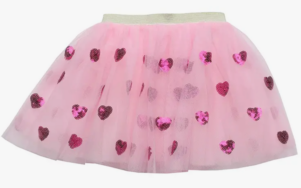 Pink Sequins Valentines Day Heart Tutu