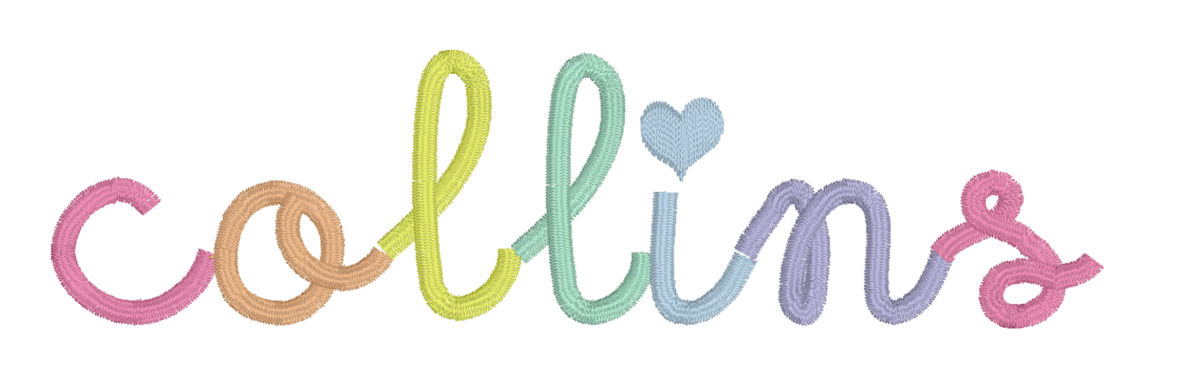 Pastel Rainbow Script Font with Heart