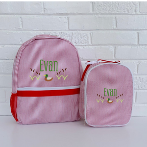 Personalized Seersucker Backpacks & Lunchboxes