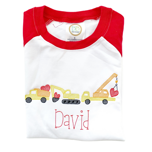 Construction Truck Raglan Tee