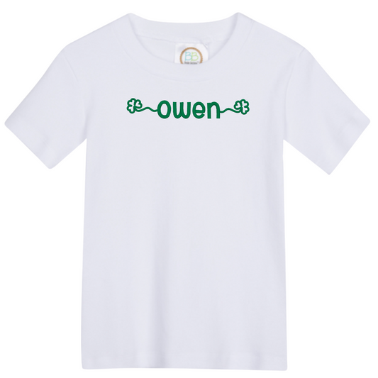 Boys Shamrock Name Shirt