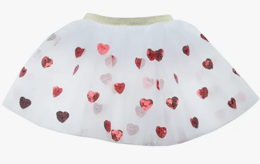 Red and White Valentines Day Heart Tutu for Girls