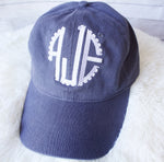 Load image into Gallery viewer, Monogrammed women&#39;s baseball hat in blue
