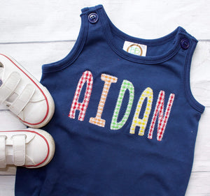 Custom bubble onesie with boys name for new baby gift