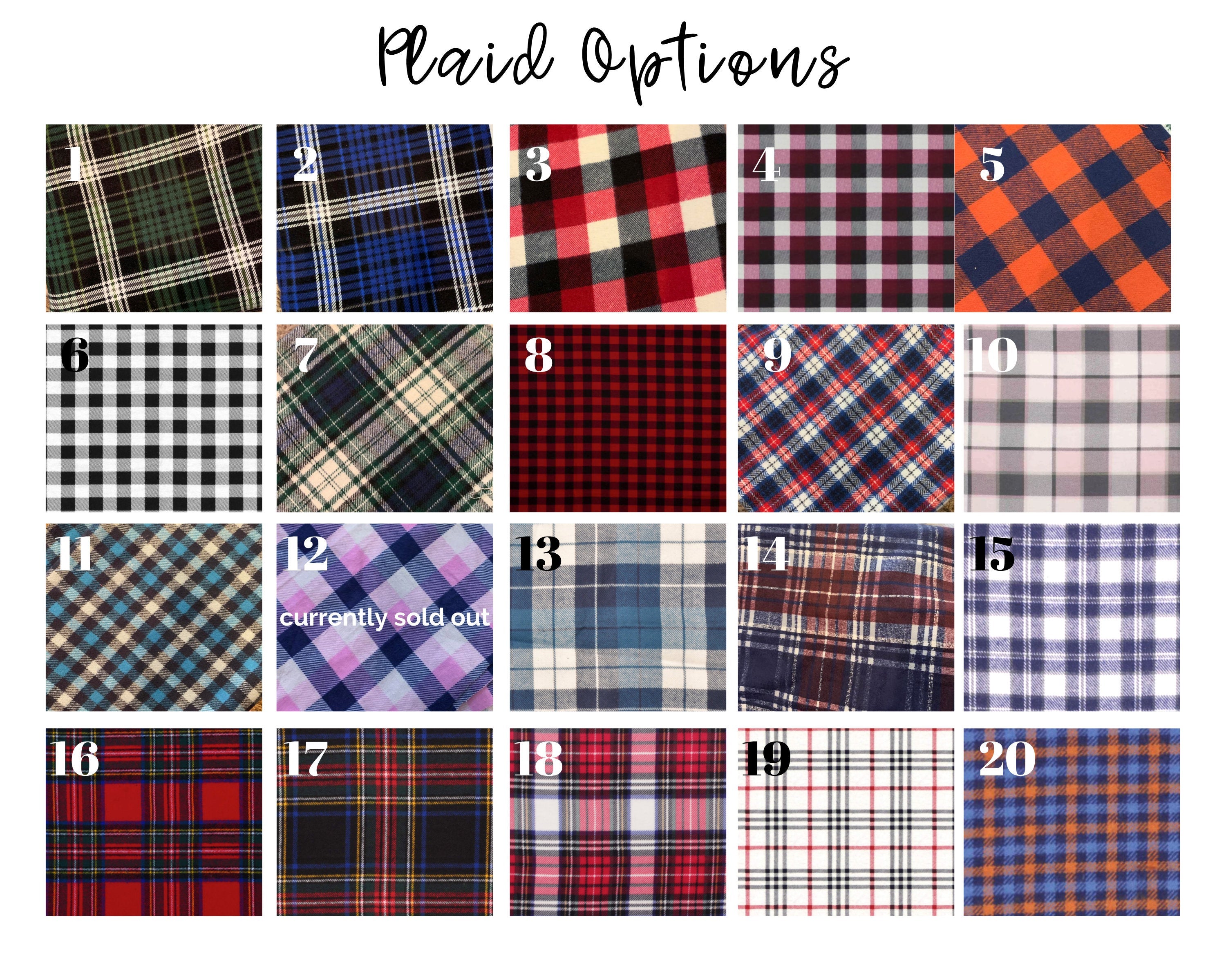 Plaid options for monogrammed baseball hat