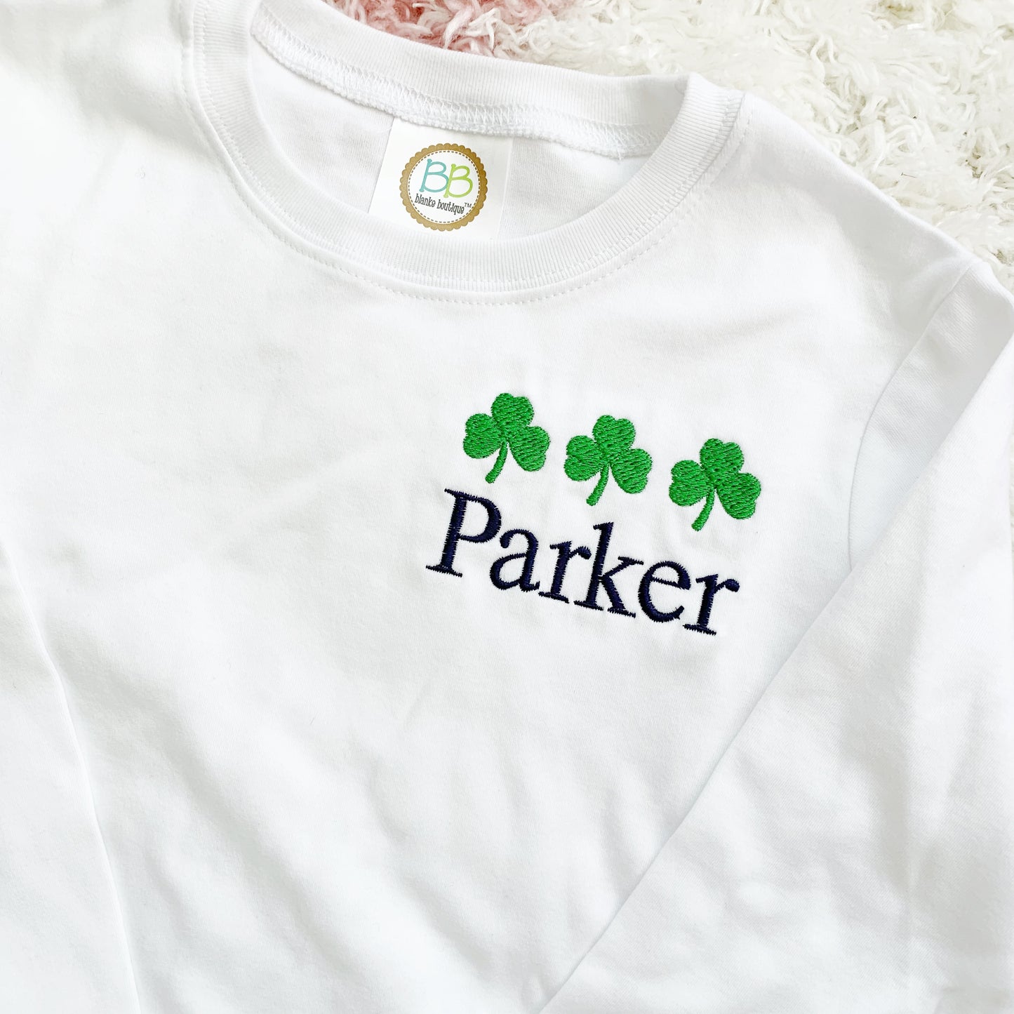 Boys Left Chest Shamrock Trio Shirt