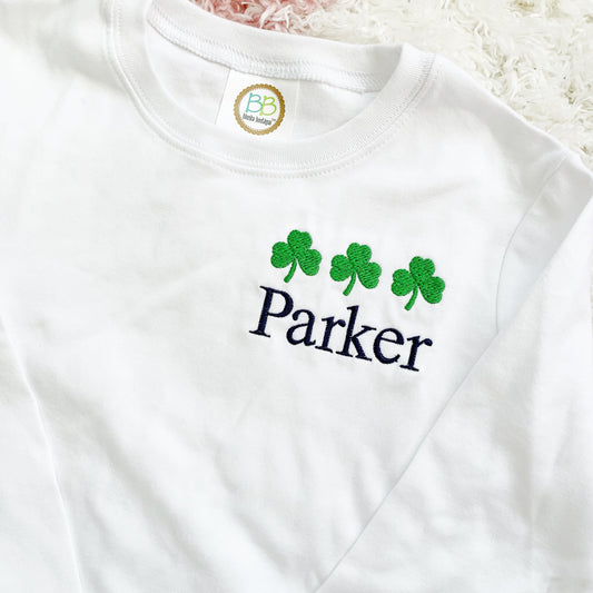 Boys Left Chest Shamrock Trio Shirt